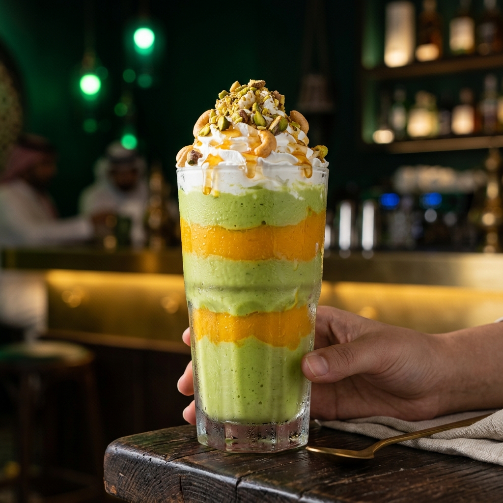 Layered Avocado Abood Juice