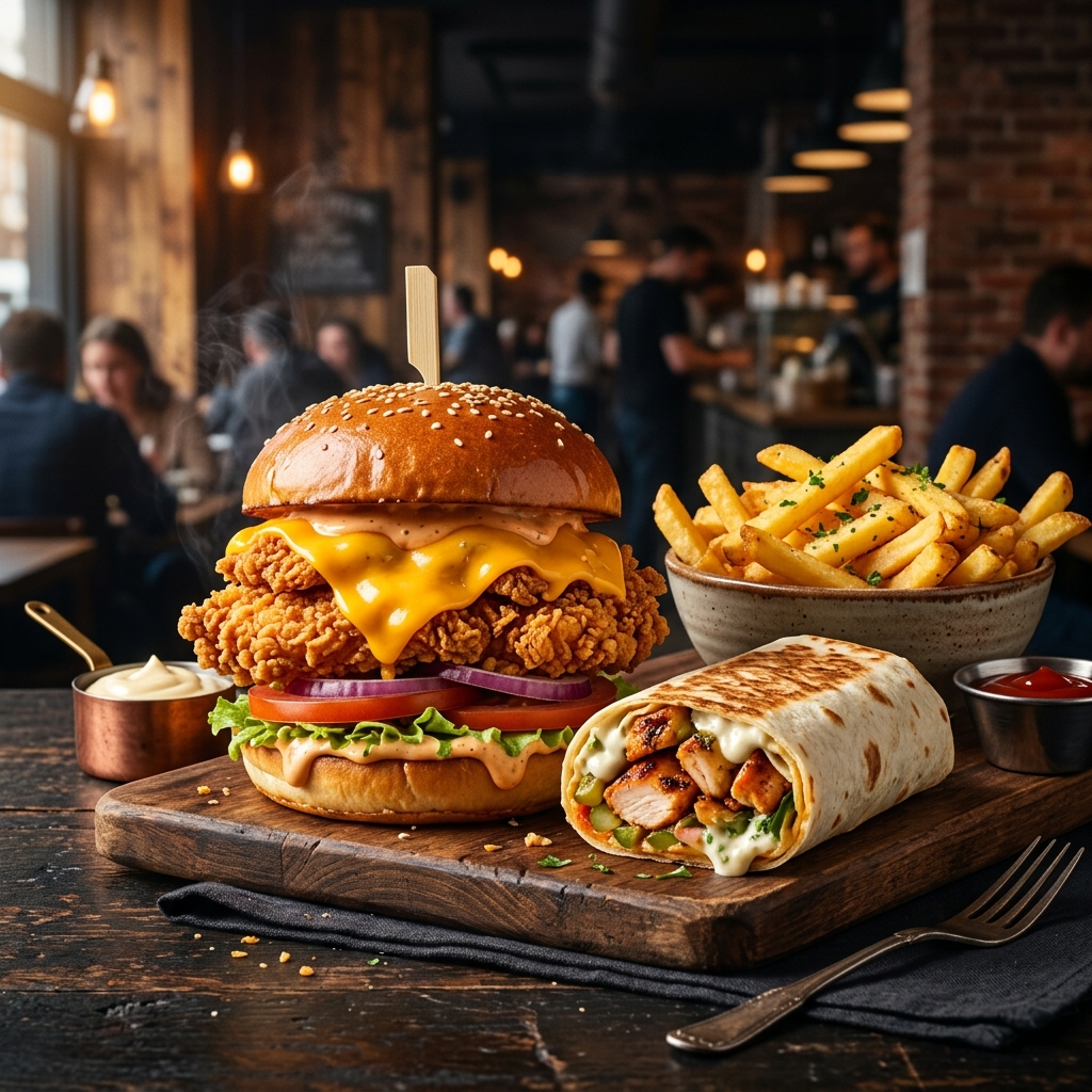 Zinger Burger and Hassan Mathar Roll Combo
